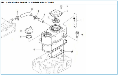 n2.10 cylinder head cover reservedele