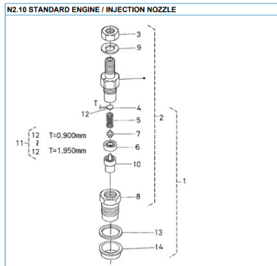 N2.10 Injection Nozzle Nanni diesel