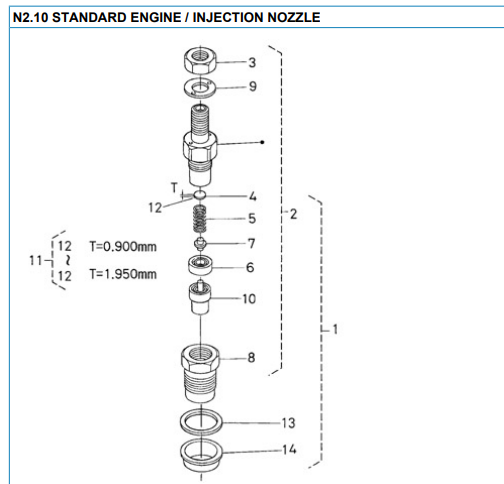 Nanni 2.10 injection nozzle reservedele - West Diesel
