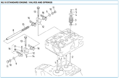 N2.10 standard engine valves and springs
